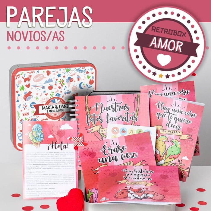 Retrobox Amor: cápsula del para parejas - MyRetrobox ® Cápsulas del Tiempo y regalos originales bebé, niño y